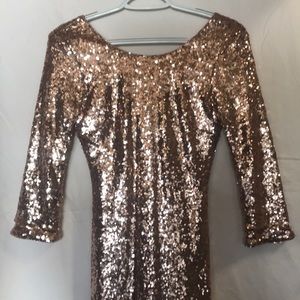 Lulus rose gold sequin dress